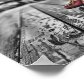 ヴィンテージレッドローラスケート ポスター (角)