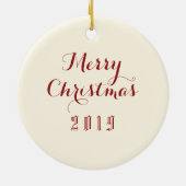 ヴィンテージレッドローラースケートのクリスマス装飾 セラミックオーナメント (裏面)