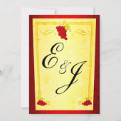 ヴィンテージレッドワインテーブル番号カード 招待状 (裏面)