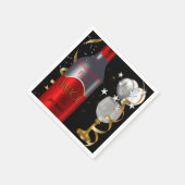 ヴィンテージレッドワインブラック金ゴールドシルバー スタンダードカクテルナプキン (角)