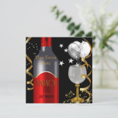 ヴィンテージレッドワインブラック金ゴールドシルバー 招待状 (スタンド正面)