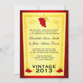 ヴィンテージレッドワイン結婚式招待状 招待状 (正面)