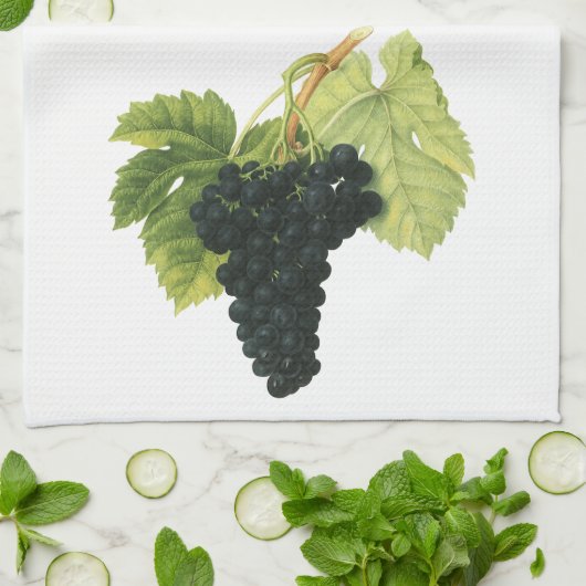 ヴィンテージレッドワイン オーガニック グレープ クラスター、食品 果物 キッチンタオル (折り畳み)
