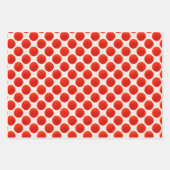 ヴィンテージレッド白黒水玉模様 ラッピングペーパーシート (正面3)