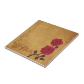 ヴィンテージレッド結婚・ローズ タイル (側面)