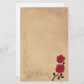ヴィンテージレッド結婚・ローズ 便箋 (正面/裏面)
