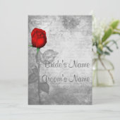 ヴィンテージレッド結婚・ローズ 招待状 (スタンド正面)