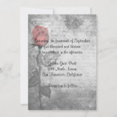 ヴィンテージレッド結婚・ローズ 招待状 (裏面)