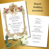 ヴィンテージレッド結婚・ローゼズ・メアリーとジョセフ 招待状