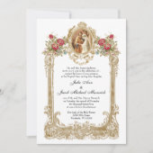 ヴィンテージレッド結婚・ローゼズ・メアリーとジョセフ 招待状 (正面)