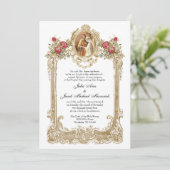 ヴィンテージレッド結婚・ローゼズ・メアリーとジョセフ 招待状 (スタンド正面)