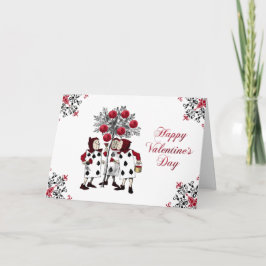 ヴィンテージレッド絵画ズバラバレンタイン シーズンカード