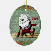 ヴィンテージレッド金ゴールドハンプティダンプティクリスマス セラミックオーナメント (右)