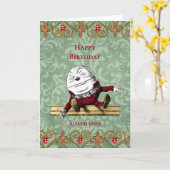 ヴィンテージレッド金ゴールドハンプティダンプティ誕生日 カード (黄色い花)