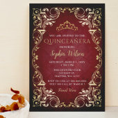 ヴィンテージレッド金ゴールドプリンセスティアラキンセアニラ 招待状