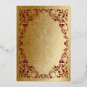 ヴィンテージレッド金ゴールドプリンセスティアラキンセアニラ 箔招待状 (裏面)