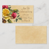 ヴィンテージレッド&イエローローズフローラ披露宴 エンクロージャーカード (正面/裏面)