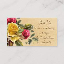 ヴィンテージレッド&イエローローズフローラ披露宴 エンクロージャーカード