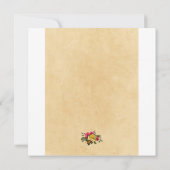 ヴィンテージレッド&イエローローズフローラ結婚ズスクエア 招待状 (裏面)