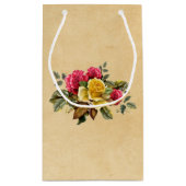 ヴィンテージレッド&イエローローズフローラ スモールペーパーバッグ (裏面)