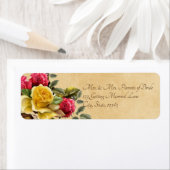 ヴィンテージレッド&イエローローズフローラ ラベル (インサイチュ)