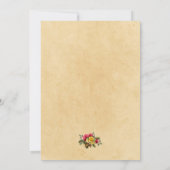 ヴィンテージレッド&イエローローズ結婚フローラズイエロー 招待状 (裏面)