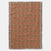 ヴィンテージレッド&クリームペイズリーブランケット スローブランケット (正面縦)