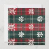 ヴィンテージレッド&グリーンスノーフレークスホリデーカード シーズンカード (裏面)