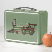 ヴィンテージレッド&グリーン蒸気機関車  メタルランチボックス (インサイチュ)