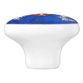 ヴィンテージレッド&シルバーMilagroハートと蝶 セラミックノブ (側面)