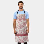 ヴィンテージレッド・トワール・ド・ジュエリー エプロン (着用した状態)