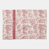 ヴィンテージレッド・トワール・ド・ジュエリー キッチンタオル (横)