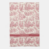 ヴィンテージレッド・トワール・ド・ジュエリー キッチンタオル (縦)