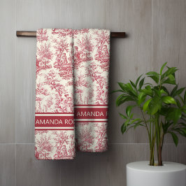 ヴィンテージレッド・トワール・ド・ジュエリー バスタオルセット