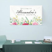 ヴィンテージレッド&ピンクローズブライダルシャワー 横断幕 (トレードショー)