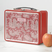 ヴィンテージレッド・ピンク・トワール・ド・ジュエリー印刷 メタルランチボックス (インサイチュ)