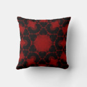 ヴィンテージレッド、ブラックタペストリー枕 クッション (裏面)