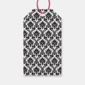 ヴィンテージレッド、ブラック&ホワイトのダマスクの結婚式の好意 ギフトタグ (裏面)