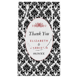 ヴィンテージレッド、ブラック&ホワイトのダマスクの結婚式の好意 スモールペーパーバッグ