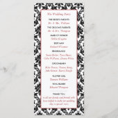 ヴィンテージレッド、ブラック&ホワイトのダマスク結婚式プログラム プログラム (裏面)