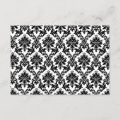 ヴィンテージレッド、ブラック&ホワイトダマスクウェディング詳細 エンクロージャーカード (裏面)