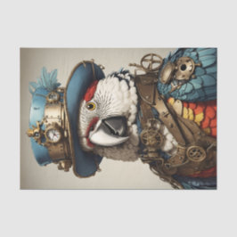 ヴィンテージレッド&ホワイトスチームパンクパロット 薄葉紙