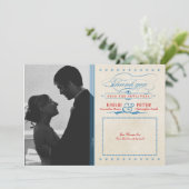 ヴィンテージレッド、ホワイト、ブルーの写真サンキューカード サンキューカード (スタンド正面)