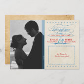 ヴィンテージレッド、ホワイト、ブルーの写真サンキューカード サンキューカード (正面/裏面)