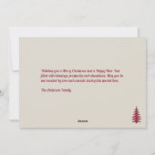 ヴィンテージレッド・メリー・クリスマス シーズンカード (裏面)