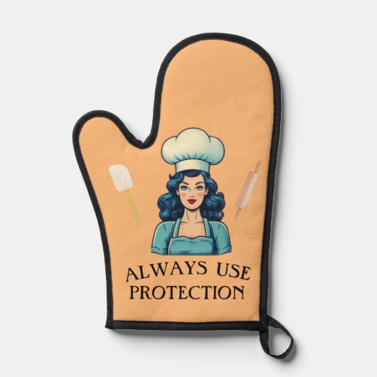 ヴィンテージレディおもしろいオーブンミット 鍋つかみ (正面)