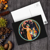 ヴィンテージレディさくらんぼブロッサムツリーハットボックス ポストカード