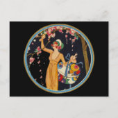 ヴィンテージレディさくらんぼブロッサムツリーハットボックス ポストカード (正面)