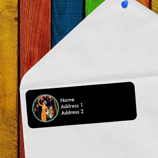 ヴィンテージレディさくらんぼブロッサムツリーハットボックス ラベル