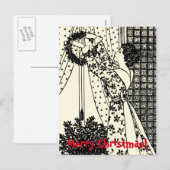 ヴィンテージレディとクリスマスリースはがき シーズンポストカード (正面/裏面)